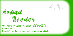 arpad nieder business card